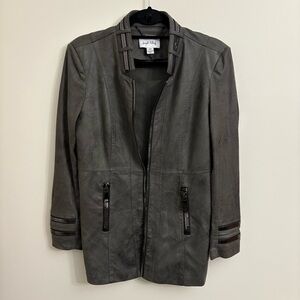 Joseph Ribkoff Charcoal Jacket with Zipper Accents